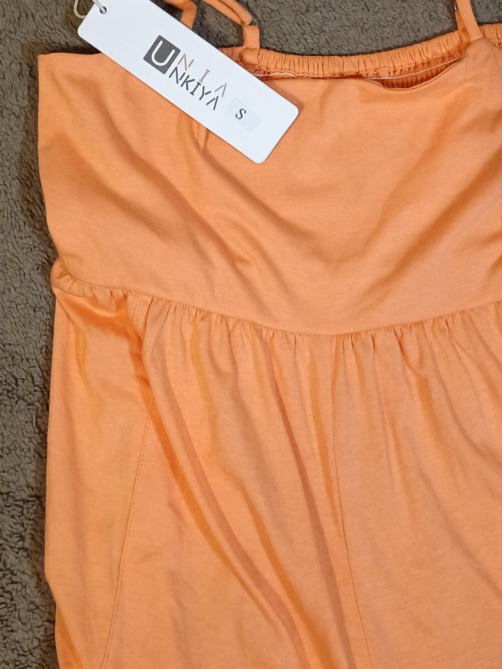 Uniankiya/Jumpsuit/Womens Small Coral Hot Shot Market Wide Leg Boho Resort Vacat - Picture 2 of 8